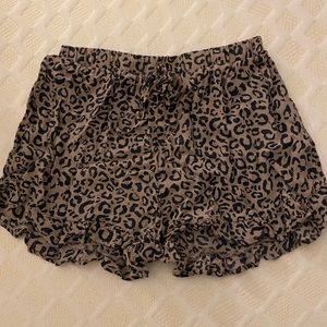 AE Leopard High Rise Shorts